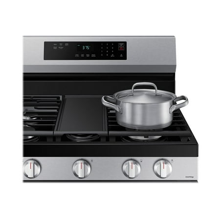 Samsung - 6.0 cu. ft. Freestanding Gas Range with 18K BTU Dual Power Burner, WiFi & Self Clean - Stainless Steel