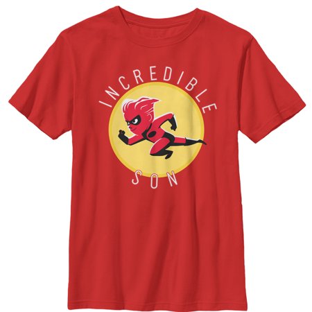 Boy s The Incredibles 2 Dash Incredible Son Circle Graphic Tee Red Large