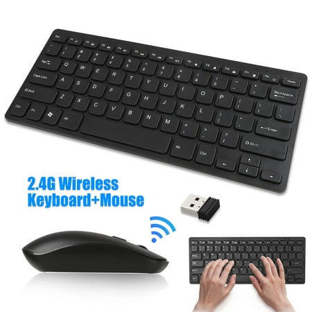 Wireless Keyboard and Mouse Combo, EEEkit Ultra-Thin Keyboard and Mute Mouse, 2.4GHz Wireless Connection with USB Receiver for PC Desktop Computer Laptop Mac Tablet (Best Way To Clean Mac Keyboard)