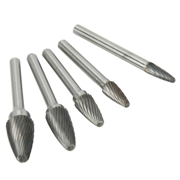 Lima rotativa de carburo, 5 piezas de fresas de carburo, fresa rotativa de carburo simple, fresa de corte simple, eficiencia maximizada