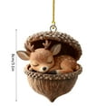 thumbnail image 3 of LanSuare 2D Forest Animal Acorn Ornaments, 3.1" Woodland Animal Christmas Ornaments, Acrylic Personalized Hanging Ornament for Backpack Keychain, Christmas Tree Decor(Deer), 3 of 7