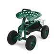 thumbnail image 1 of Siège de Travail de Jardin Roulant avec Roues, Chariot de Jardinage à Siège Pivotant à 360° avec Poignée de Direction Extensible, Plateau à Outils et Panier de Rangement, Capacité de 400 Lb, Tabourets de Jardinage pour Patio, Cour et Extérieur, 1 of 8