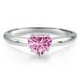 thumbnail image 3 of Gem Stone King 14K White Gold Pink Moissanite Solitaire Engagement Ring for Women | 1.07 Cttw | Heart Shape 6.5MM | Gemstone Birthstone | Size 7, 3 of 6