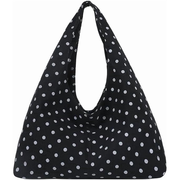 KELYN Polka Dot Hobo Bag for Women Trendy Slouchy Shoulder Bag Soft Handbag Underarm Purse For Work Travel