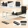 thumbnail image 2 of Carbon Steel Pilates Reformer Machine, Foldable Design with High/Low Mode, Jump Board & Elastic Cords, Adjustable Resistance for Home Pilates Workout, 2 of 7