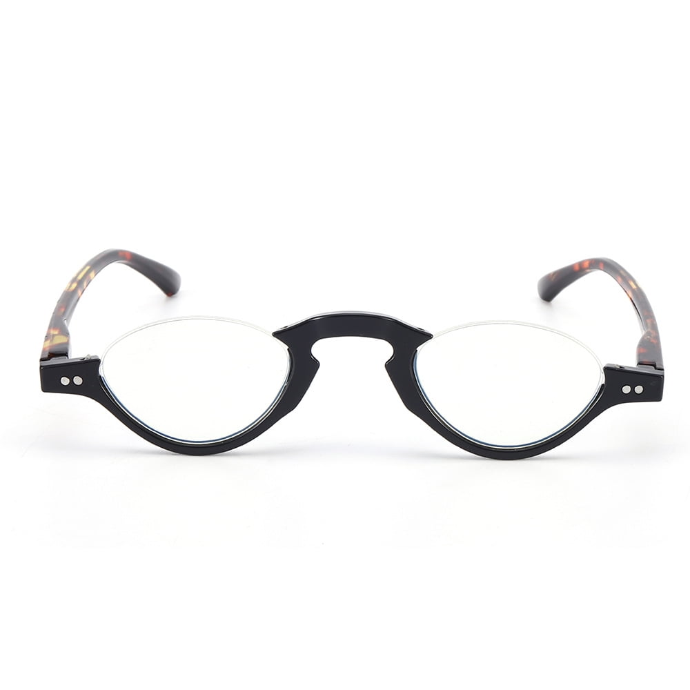 4 Pairs of Blue Light Blocking Half Rimless Tortoise Reading Glasses for Women Men Half Moon Fashion Spring Hinge plastic Readers +2.50