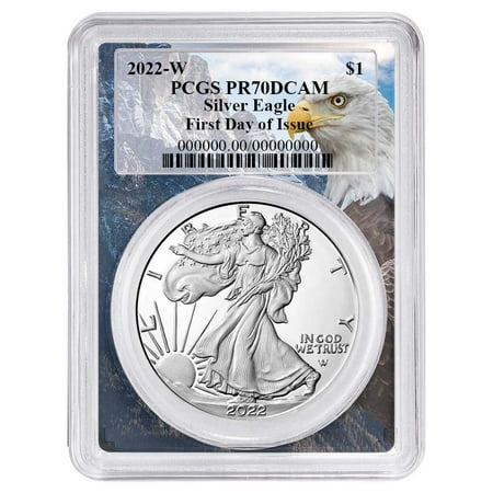 2022-W Proof $1 American Silver Eagle PCGS PR70DCAM FDOI Eagle Frame
