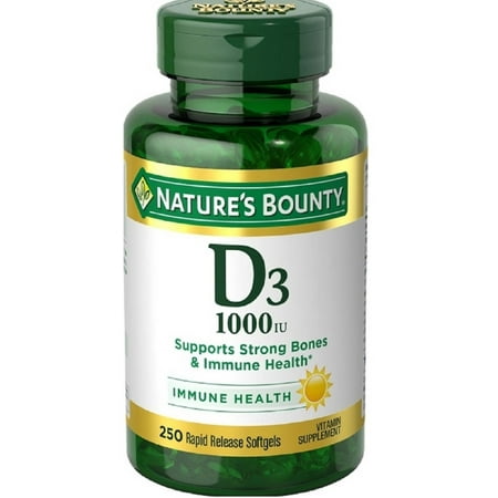 Nature's Bounty D3-1000 IU Vitamin Supplement Softgels, 250 (Best Vitamin D3 Supplement On The Market)