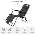 thumbnail image 3 of Chaises Pliantes Portables avec Dossier Réglable, Chaise Solide pour Bronzage Intérieur Extérieur Compagnon Résistant aux Intempéries (Gris), 3 of 5