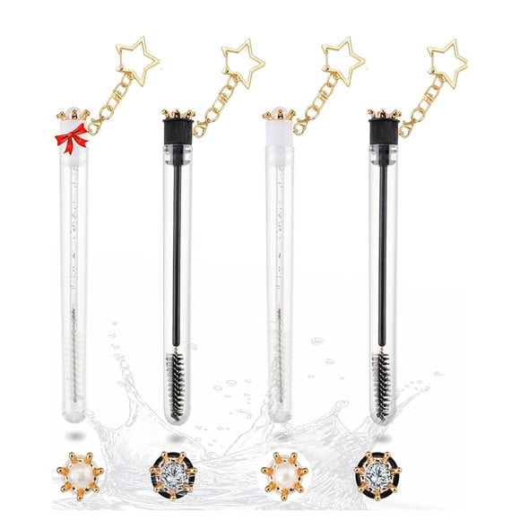 Juego de varitas de rímel desechables, cepillo de pestañas, varita de pestañas, herramienta de maquillaje para extensiones de pestañas, máscara de pestañas extremadamente duradera con diamantes brilla