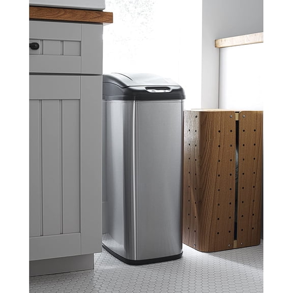 NINESTARS DZT-50-6 The Original Automatic Motion Sensor Trash Can, 13.2 Gal. / 50 L., Stainless Steel