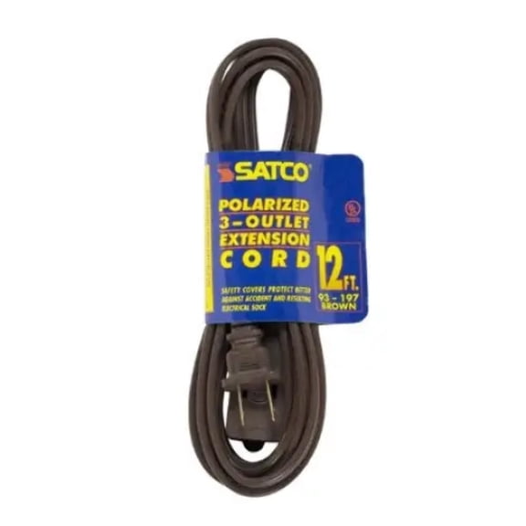 Satco 93197 - 12' Brown Extension Cord