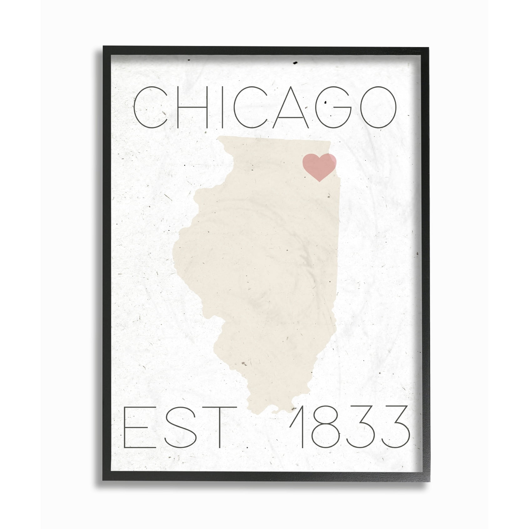 The Stupell Home Decor Collection Chicago Est 1833 Canvas Wall Art