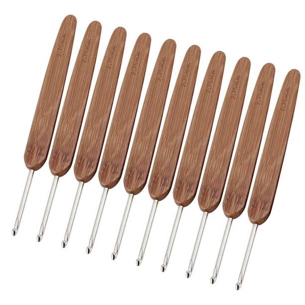 Bewildely 10 Uds ganchos de ganchillo mango de bambú alúmina ganchos de ganchillo juego de agujas de tejer 2,5-6mm ganchillo para tejer herramienta de Decoración del hogar 1 cabeza 2.75mm Bewildely HA006418-10