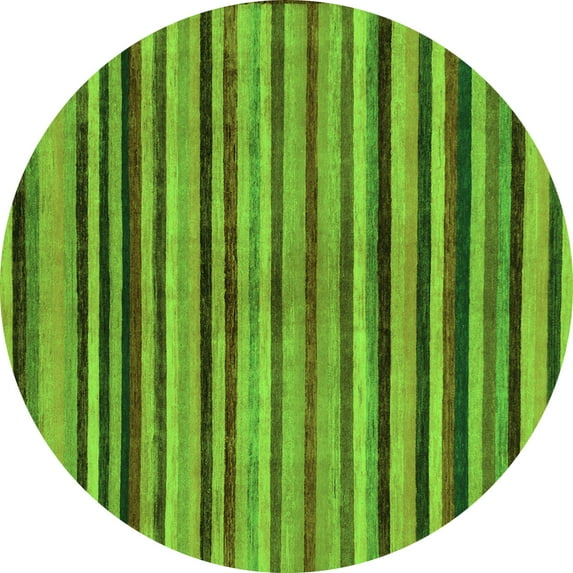 Ahgly Company Indoor Round Oriental Green Modern Area Rugs, 6' Round