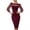 *Wine, variant on ClodeEU Women's Off Shoulder Mesh 3/4 Sleeve Sweetheart Midi Bodycon Pencil Dress,Elegant Cocktail Wedding Guest Evening Gown Black,Women's Plus L