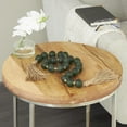 thumbnail image 2 of DecMode Handmade Round Frosted Green Glass Garland with Tassel with Knotted Brown Jute, 2 of 17