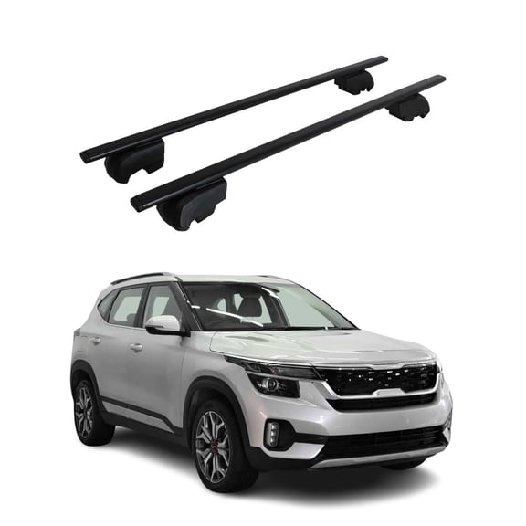 Roof Racks Luggage Carrier Cross Bars Iron for Kia Seltos 2021-2026 Black 2Pcs