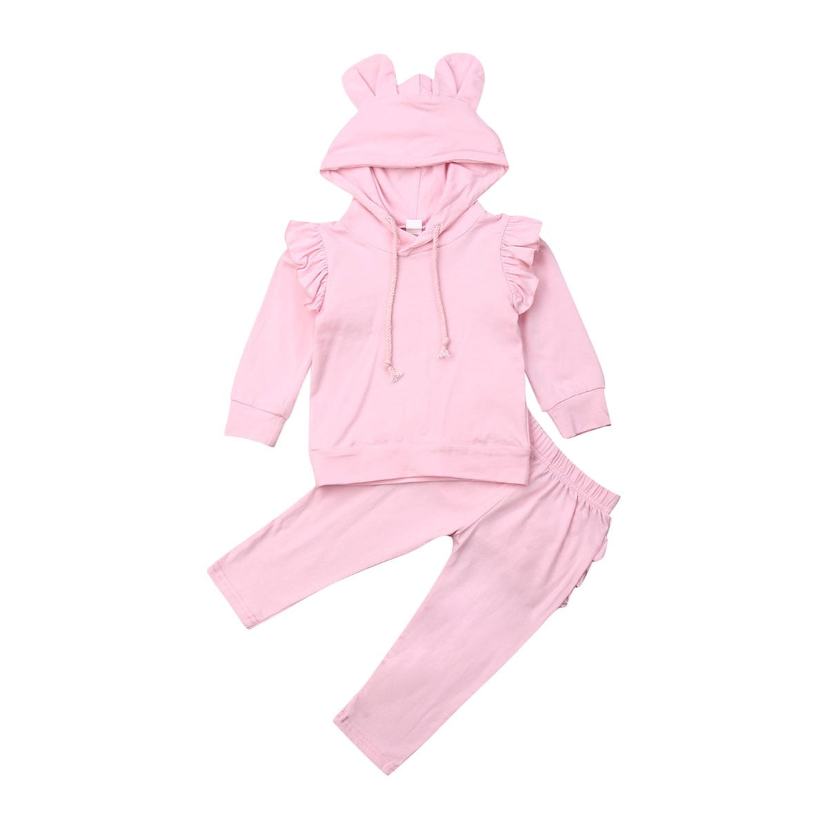 2PCS Toddler Kids Baby Girls Ruffle Tops Pants Pink Tracksuit Outfits Clothes Walmart