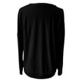 thumbnail image 5 of XIAONU Womens Sweatshrits Boat Neck Long Sleeve Loose Fit Sweatshirt Solid Color Casual Comfy Pullover Sport Top Daily Wear, 5 of 5