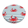 thumbnail image 1 of Balery Cute Red Crabs With Nautical Fundas de asiento para taburete de bar redondo de tela de terciopelo ajustables que protegen de arañazos y manchas para sillas de 14 a 17 pulgadas.-12 inch, 1 of 7