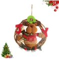 thumbnail image 4 of Corona de puerta de Navidad, corona de Navidad de ratán, corona de árbol colgante, corona de Santa muñeco de nieve, corona de alce, muñeco de peluche, decoración de corona Zhivalor WLJ-2480, 4 of 5