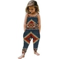thumbnail image 1 of Combinaison Imprimée pour Filles Tout-Petits, Barboteuse à Bretelles, Tenue d'Été, 1 of 5