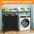 thumbnail image 2 of Craftian Laundry Hamper Storage Rack with Hooks, Bathroom Storage Shelf with Washer Storage, Black, 2 of 8