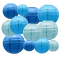 thumbnail image 1 of Faroles de papel Xiksxitn azules para colgar de 4 a 10 pulgadas, 12 unidades, 1 of 8