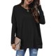 thumbnail image 1 of Blusa clásica informal de manga larga con cuello redondo y bolsillos para mujer, color negro, talla M, 1 of 5