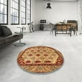 thumbnail image 4 of Ahgly Company Machine Washable Indoor Square Abstract Orange Area Rugs, 5' Square, 4 of 7