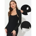 thumbnail image 2 of DARING DIVA Elegant Solid Color Bolero Shrug XS Black L Black, 2 of 6