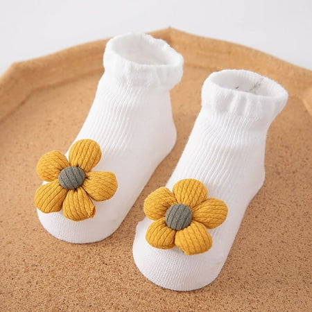 

Huachen Baby Indoor Shoes Skin-Friendly Floor Socks Children s Combed Cotton Breathable Non-Slip Middle Tube Footwear Newborn Gift