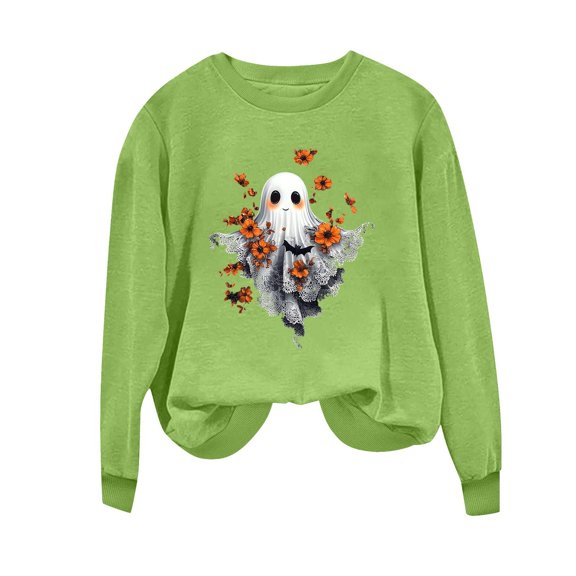 Sweatshirts for Women Halloween Printed Long Sleeve Hoodie Top