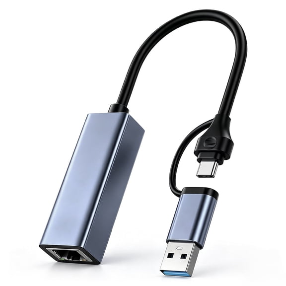 Atzeste USB 3.0/USB C to Ethernet Adapter, Gigabit RJ45 LAN 1000Mbps Network Adapter, Compatible with MacBook Pro/Air, Surface Pro, Windows 11/10/8/7, Mac OS