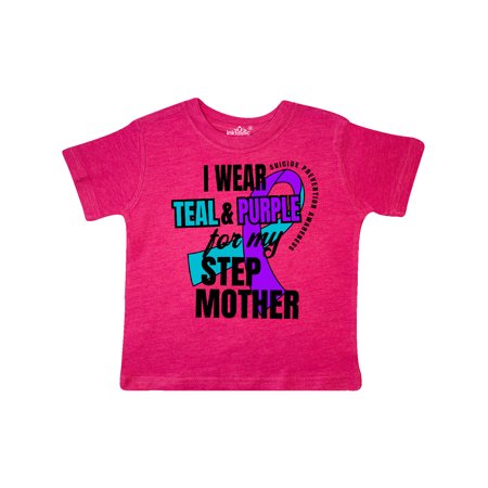 

Inktastic Suicide Prevention I Wear Teal and Purple For My Step Mother Gift Toddler Boy or Toddler Girl T-Shirt