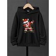 thumbnail image 3 of Mikrdoo Hip Hop Style Santa Claus Print Fleece Hoodies For Big Boys - Casual Graphic Design With Stretch Fabric For Comfortable Christmas Wear, 3 of 9
