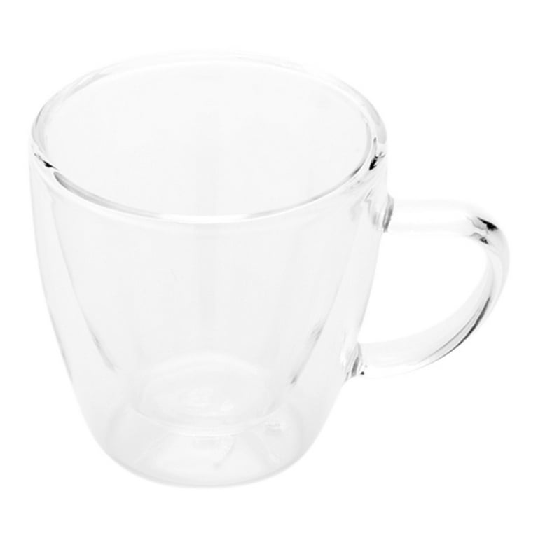 Forma 3 oz Round Glass Espresso Cup - Double Wall, with Handle - 2 1/2 x 2  1/2 x 2 1/2 - 10 count box