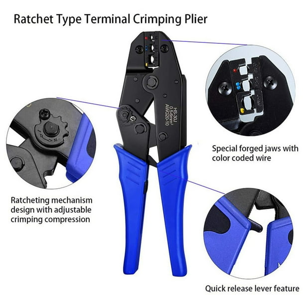Tubular crimping tool outlet