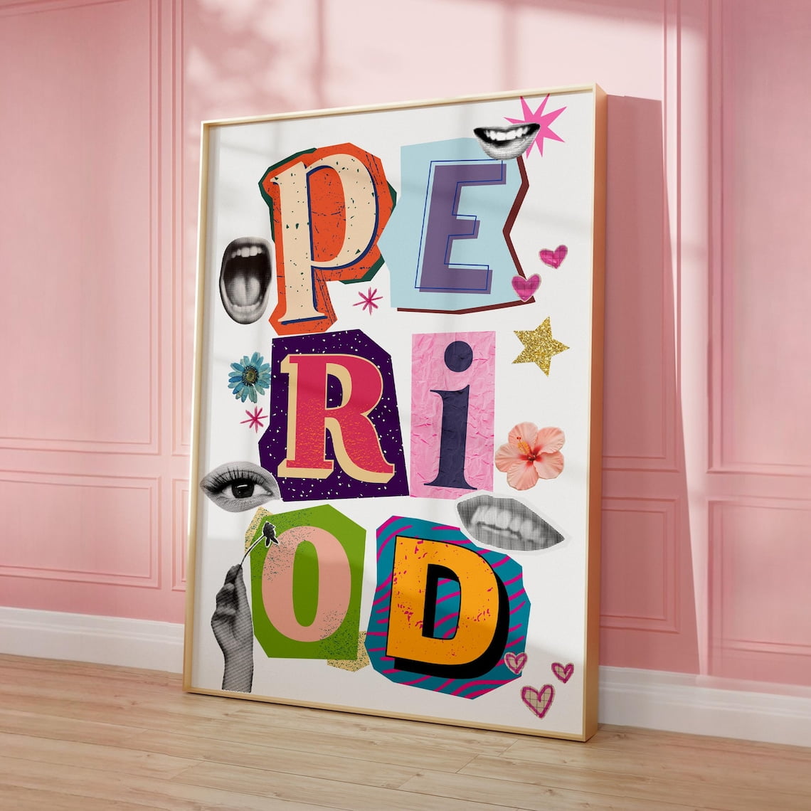 Typography Wall Art Print Colorful Statement Decor