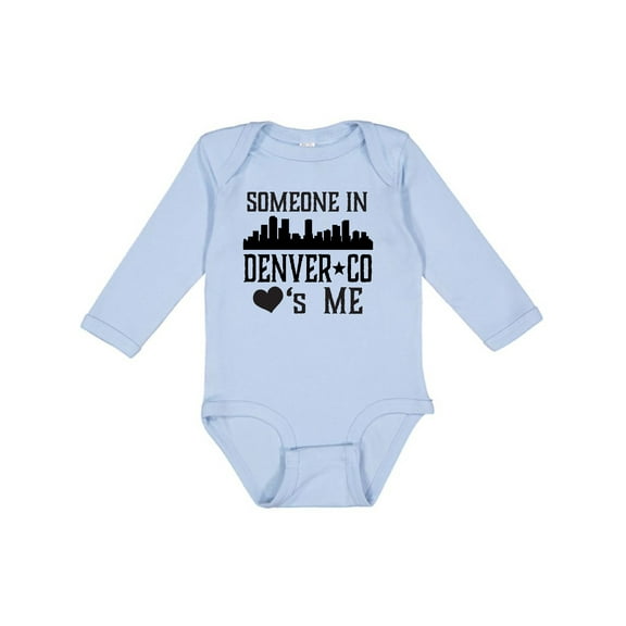 Inktastic Denver Colorado Someone Loves Me Skyline Boys or Girls Long Sleeve Baby Bodysuit