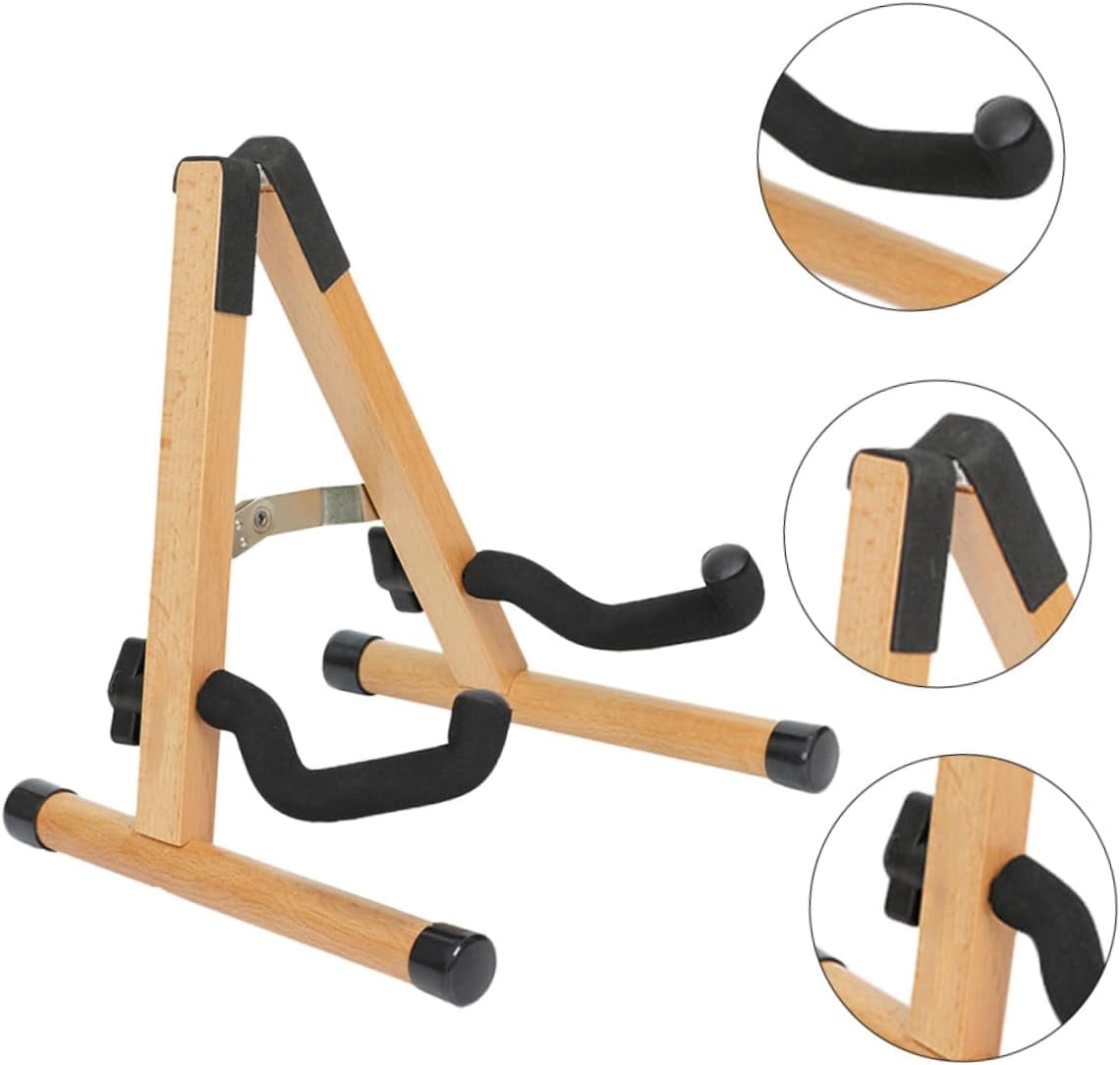 Xvive Guitar Stand,  Acoustic Electric Wooden A Frame Folding Guitar Holder Adjustable for Bass, Cello, Mandolin, Banjo, Ukulele