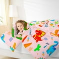 thumbnail image 4 of jejeloiu Kawaii Dinosaur Bedding Comforter Set,Cartoon Dino Twin Comforter Sets,Colorful Magic Animal Bedding Set For Girls Kids,Breathable Home Decor Reversible,2 Pieces, 4 of 8