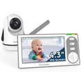 thumbnail image 1 of Firskids Vigilabebés con cámara y audio, batería de 30 horas, monitor para bebés con pantalla dividida IPS de 4,3", cámara con zoom panorámico, no requiere WiFi, conversación bidireccional, visión noc, 1 of 5