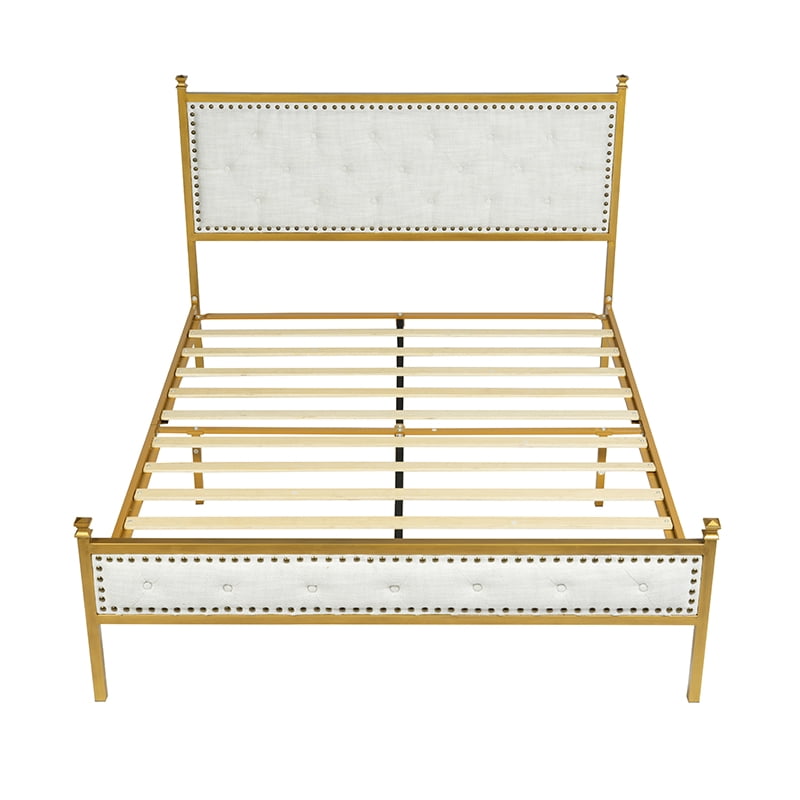 Auto Beyond King-size bed frame with headboard, easy assembly, silent design, no spring mattress required, heavy-duty support frame
