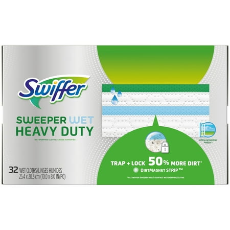 Wet Cloth - Swiffer Sweeper Wet, Heavy Duty Mopping Cloths, 32 Count
