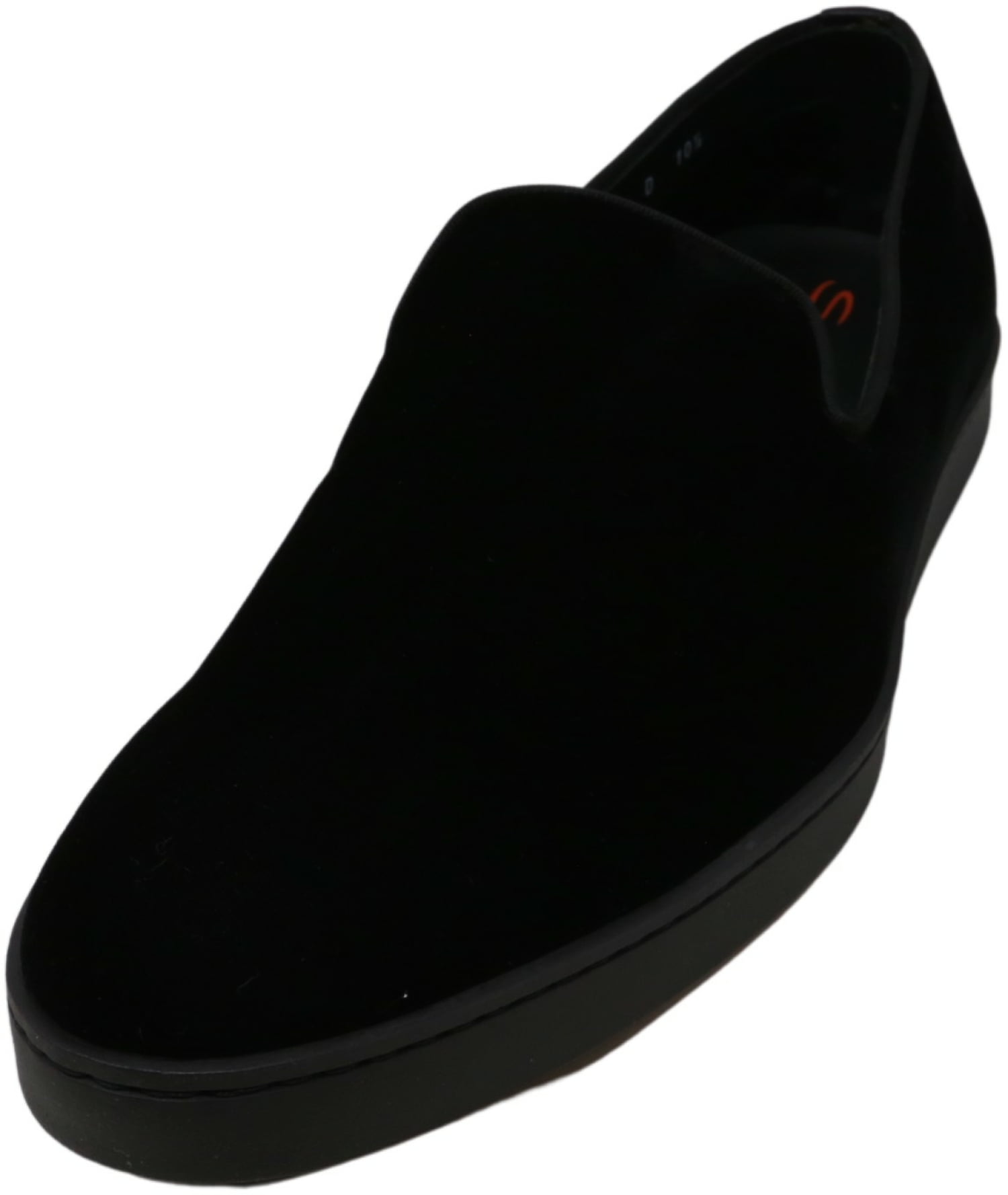 for Men Black Santoni Leather Loafer in Dark Blue Mens Slip-on shoes Santoni Slip-on shoes 
