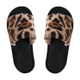 thumbnail image 2 of Nuevas Zapatillas de felpa con estampado de leopardo ins, zapatillas de algodón con tiras cruzadas, pantuflas de piel cálidas para el hogar para otoño e invierno, 2 of 5