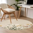 thumbnail image 4 of Round Rugs 4Ft, Botanical Round Area Rug Washable Indoor Throw Carpet, Retro Plant Wildflower Green Leaf Ferns Soft Non Slip Circle Rug for Kitchen Nursery Room Home Decor Aesthetic, 4 of 8