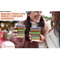 thumbnail image 2 of Paper Hot Cups with Lids - Premium Insulated Ripple Wall Hot Coffee Tea Chocolate Drinks Perfect Travel To Go Disposable Colorful Paper Cup and Lids 16 Ounce 12 Pack, 2 of 8